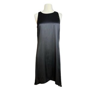 Brunello Cucinelli Black asymmetrical silk dress XL Made in Italy Luxury